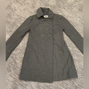 BB Dakota Women’s Small Wool Pea Coat Grey Jacket